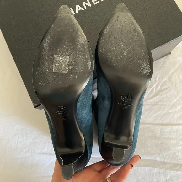 Chanel Blue/Black Size 42 Short Boots - Picture 6 of 7